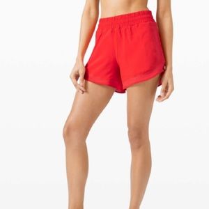 Hotty Hot High-Rise 4” inseam Carnation Red Shorts